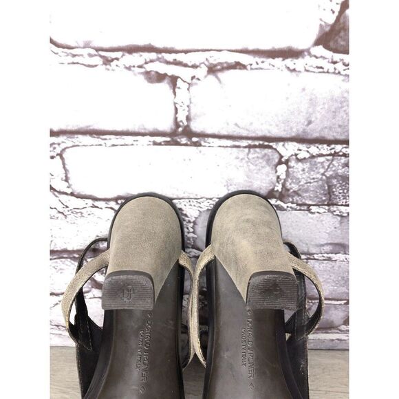 Donald J. Pliner Peggy Gray Shimmer Leather T- Strap Heels Sandals Women Sz 11M - Picture 15 of 16